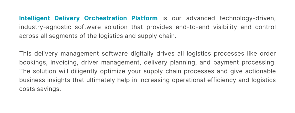 IDOP for supply chain visibility
